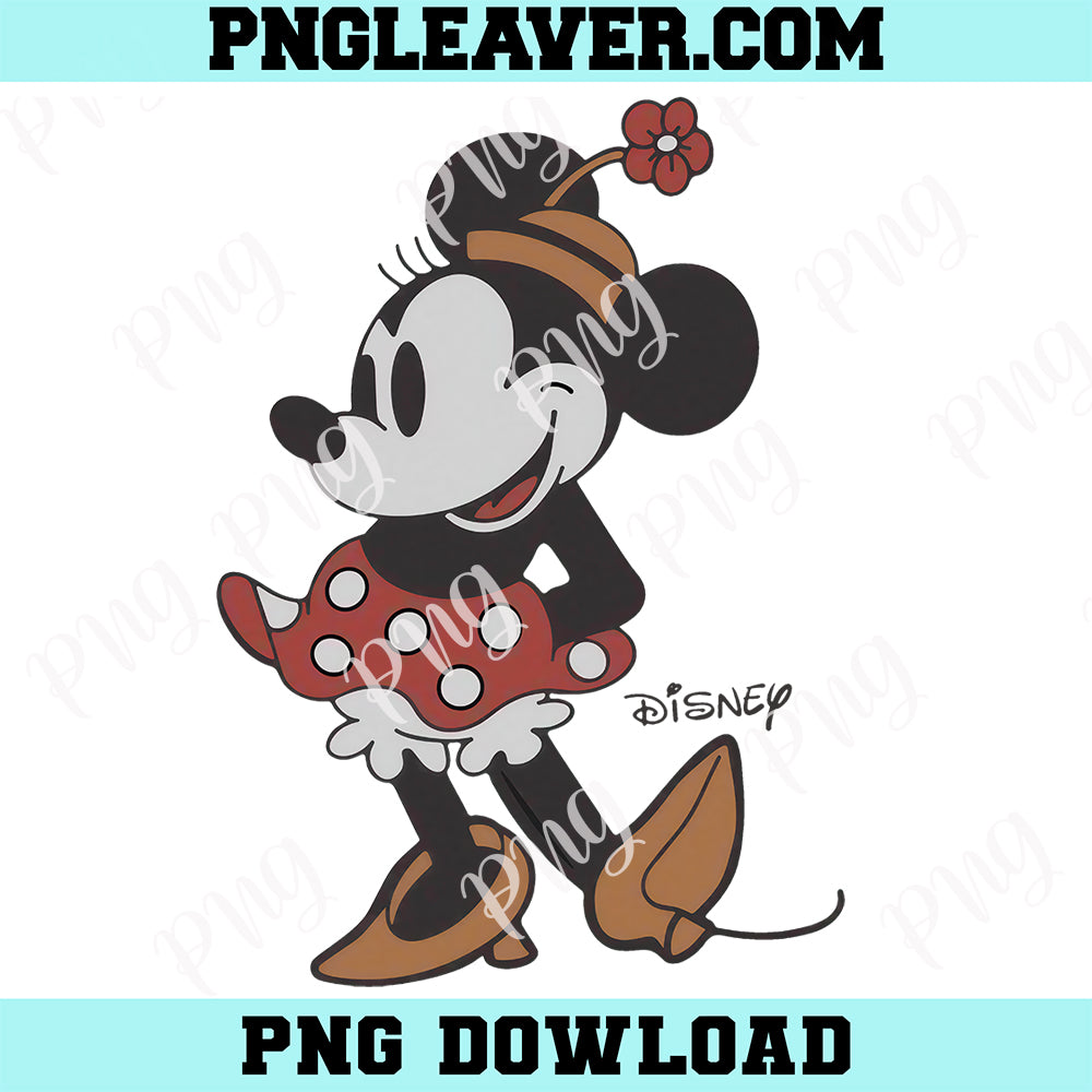 Disney Classic Minnie Mouse Pose Png, Minnie Disneyland Holiday Vacation Png