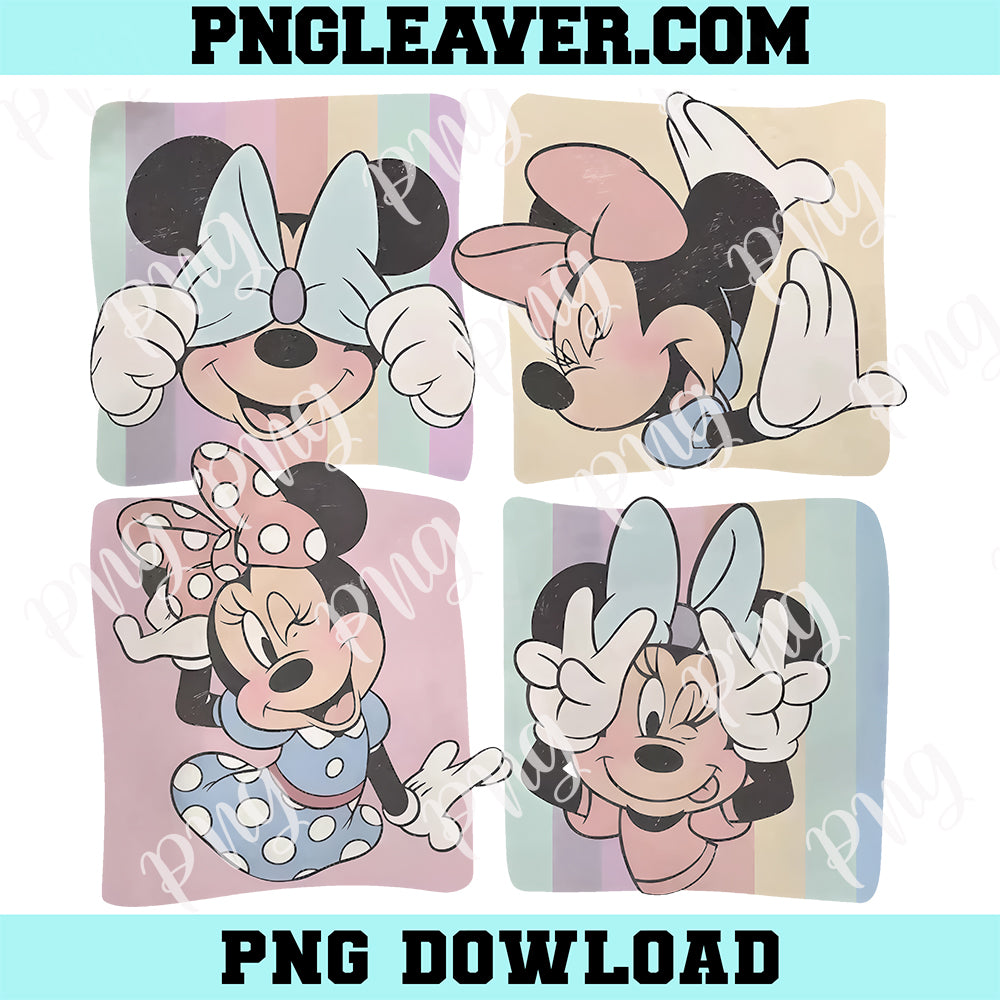 Retro Minnie Mouse Actions Cute Png, Disney Magic Kingdom Png, Minnie Mouse Trip Png