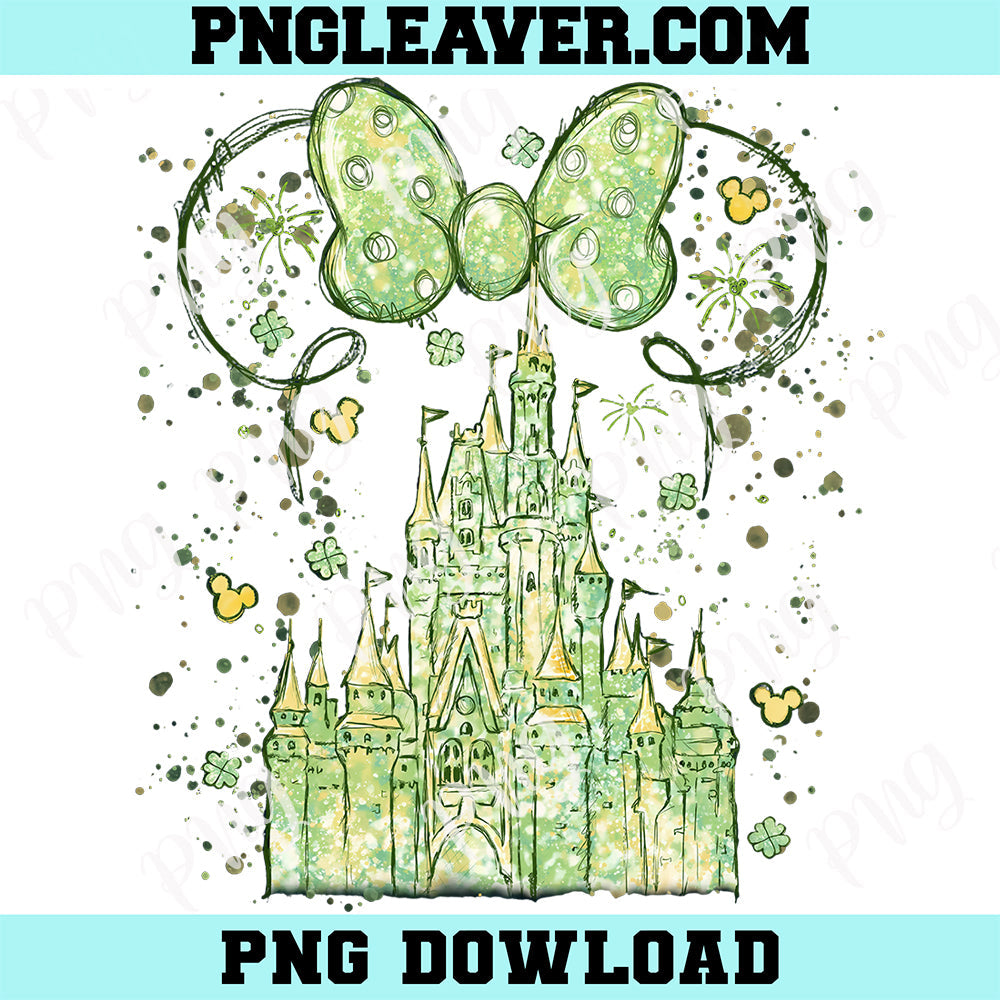 Disney Castle St. Patrick's Day Vitage Png, Disneyland Magic Kingdom Png