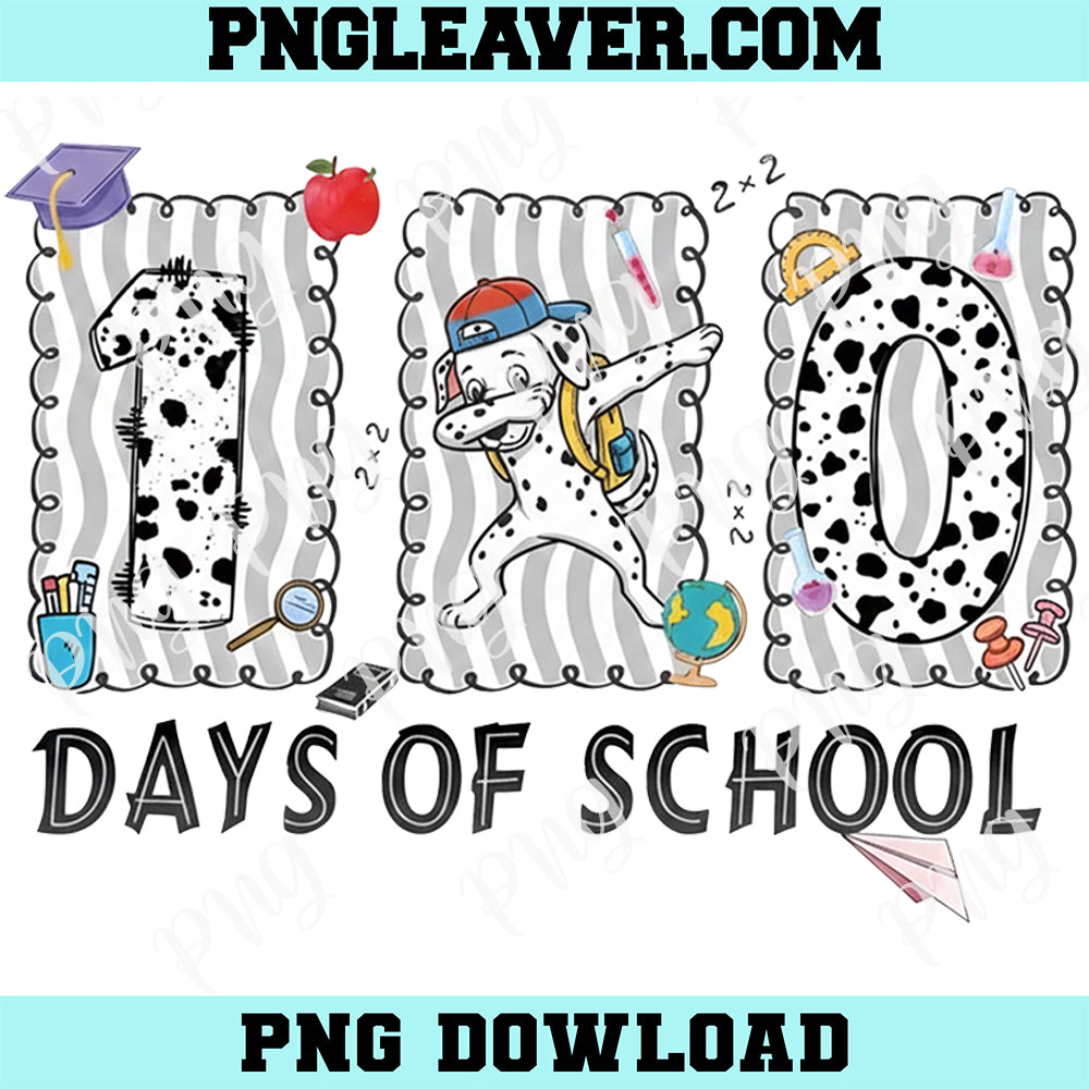 Dabbing Dalmatian Dog Png, 100 Days Of School Png, Funny 100 Days Smarter Png, 100th Day Of School Png