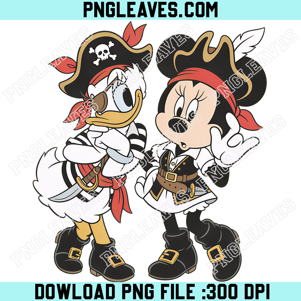 Disney Pirate Minnie And Daisy Cute PNG, Walt Disney World Besties Trip PNG, Disney Pirate PNG