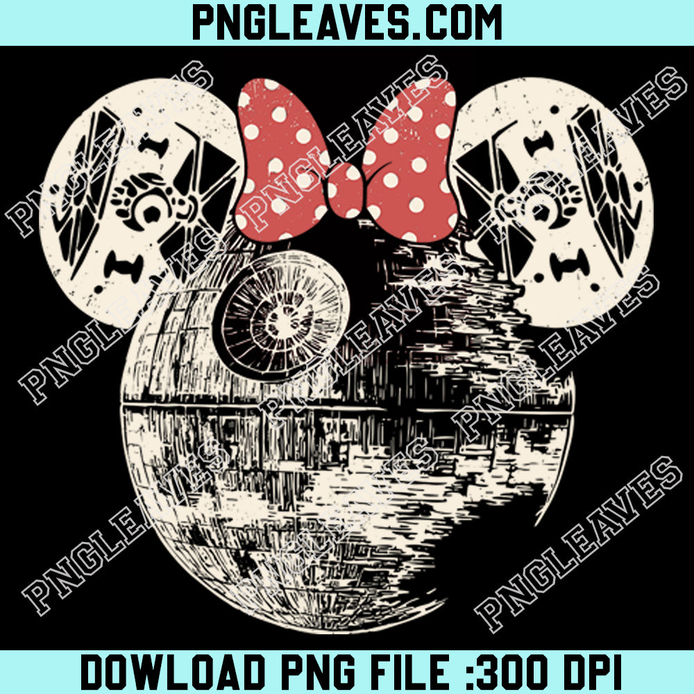 Retro Star Wars Mouse Couple Png, Mickey Death Star Png, Minnie Death Star Png