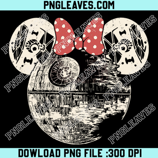 Retro Star Wars Mouse Couple Png, Mickey Death Star Png, Minnie Death Star Png