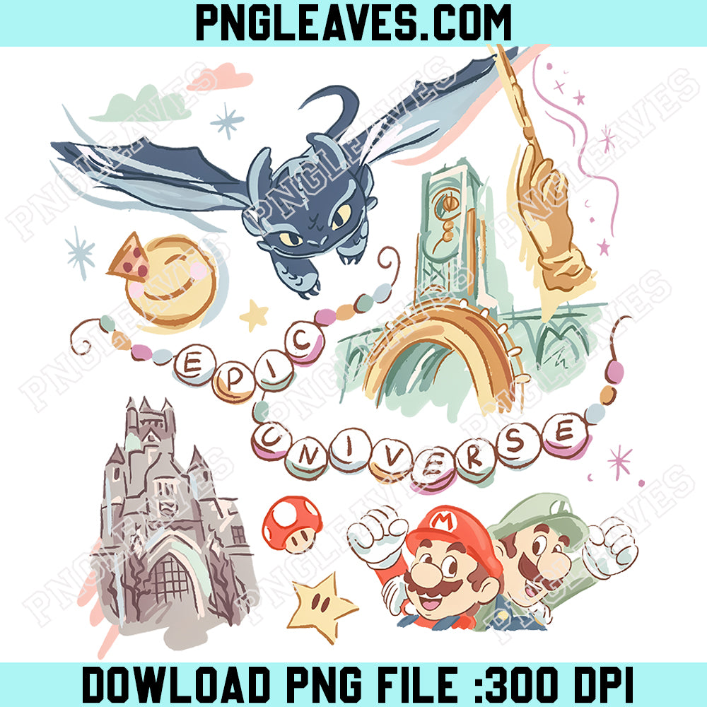 Epic Universe Vacation PNG File, Orlando Theme Park Family Trip Design, Digital Download for T-Shirt Printing