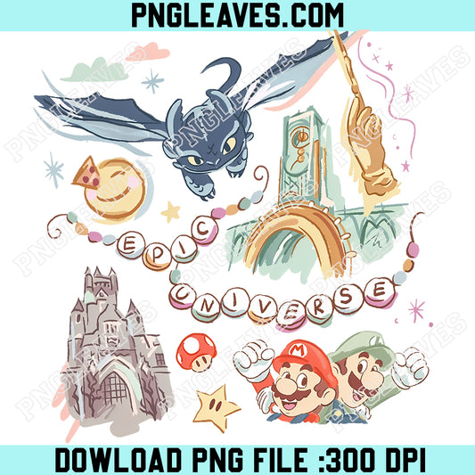 Epic Universe Vacation PNG File, Orlando Theme Park Family Trip Design, Digital Download for T-Shirt Printing