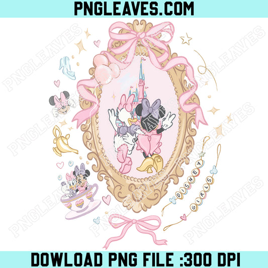 Minnie Daisy Besties PNG, Cute Disney Girls Trip Coquette Clipart Png