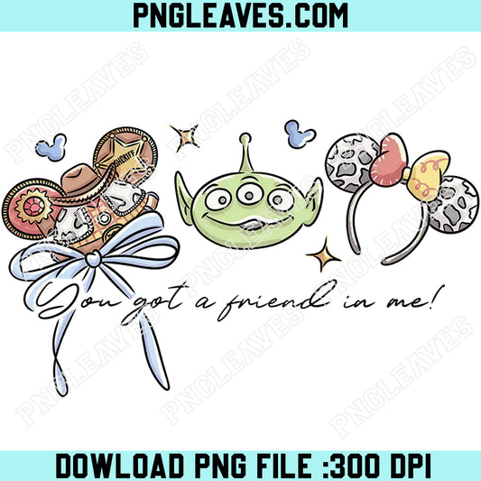 Girly Toy Story Friends Png, Colors You’ve Got a Friend in Me Coquette Bow Png