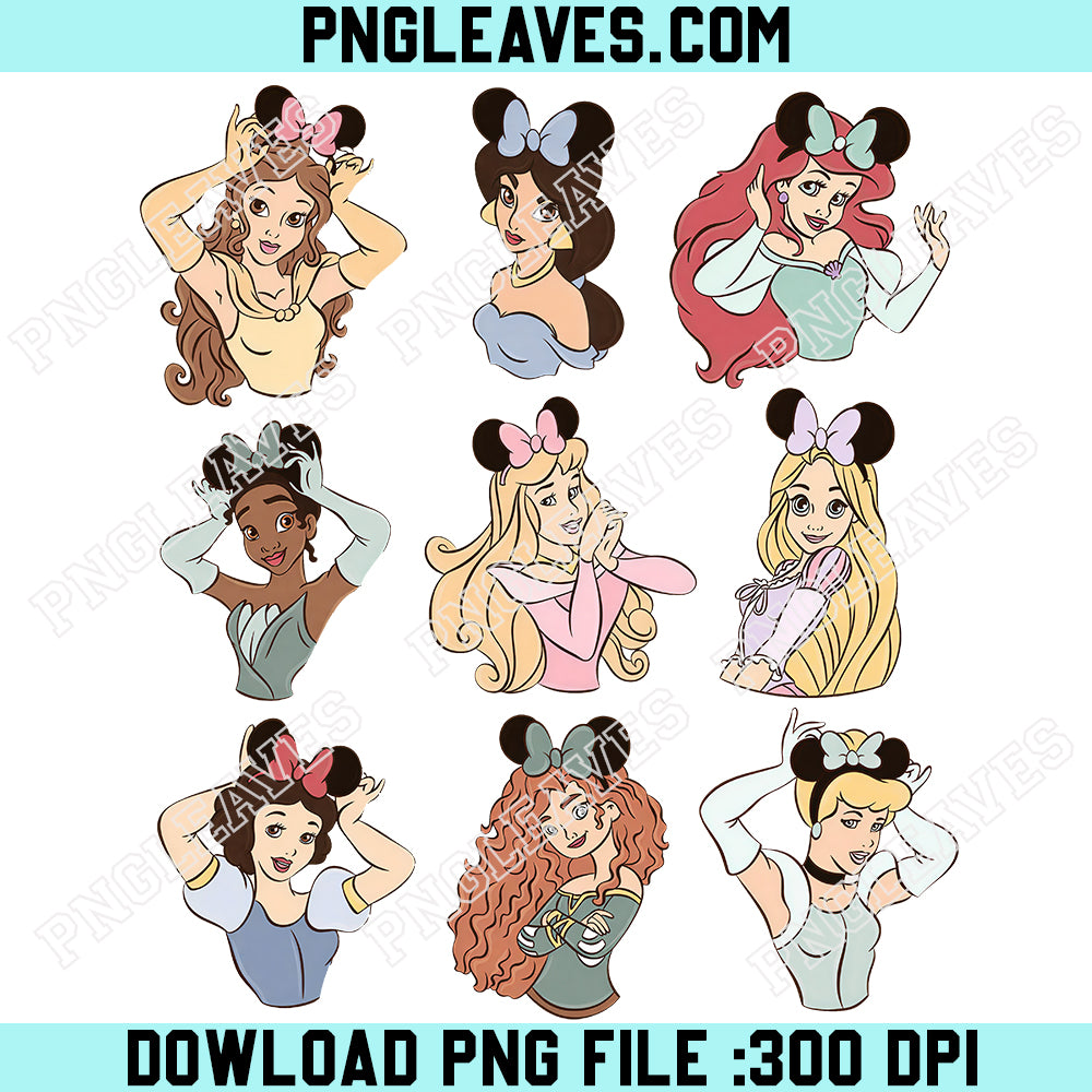 Disney Princess Bow Cute PNG, Watercolor Princess PNG, Disney Trip PNG, Cute Disney Princess PNG