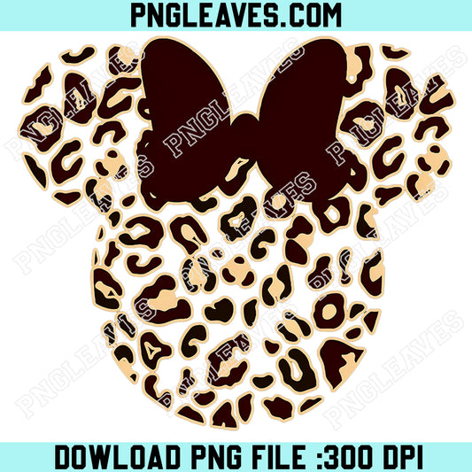 Leopard Print Minnie Mouse New Png, Cute Disney Mom Png, Leopard Minnie Ear Png