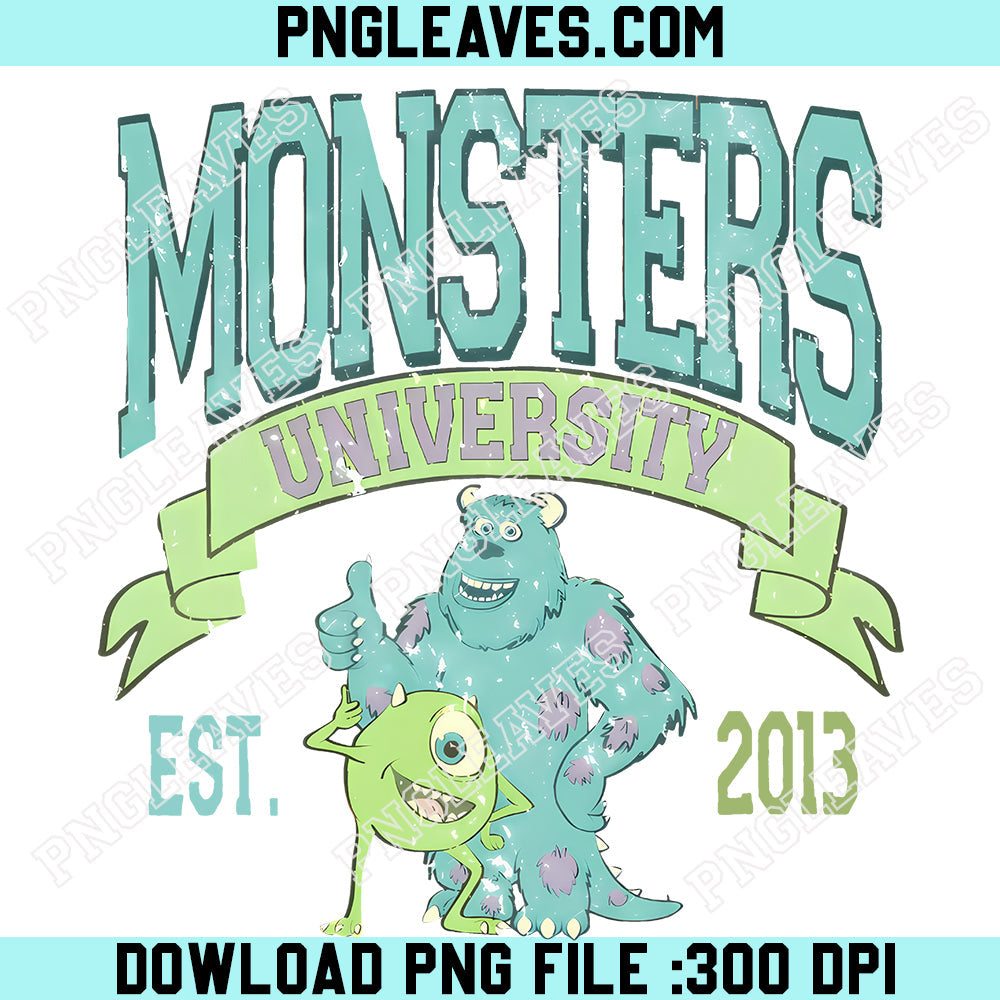 Monsters University Png, Disney Pixar Tee,Mike Sulley Png, College Style Crewneck Png