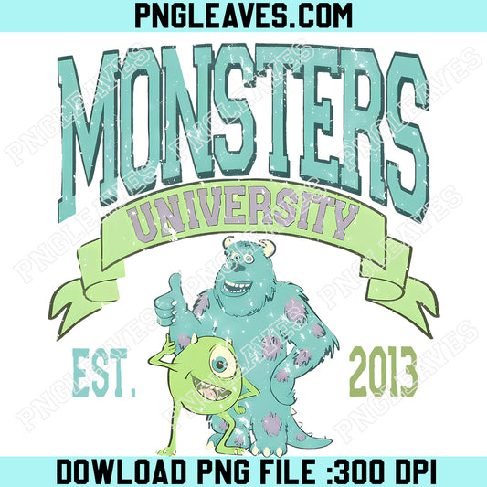Monsters University Png, Disney Pixar Tee,Mike Sulley Png, College Style Crewneck Png