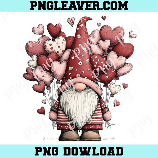 Valentine Gnome Clipart Png, Cute Watercolor Love Gnomes PNG