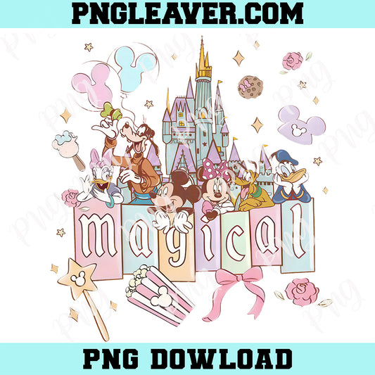 Disney Mickey And Friends Pink Png, Disney Magical Pastel Park Snacks Png, Disneyland Magic Png