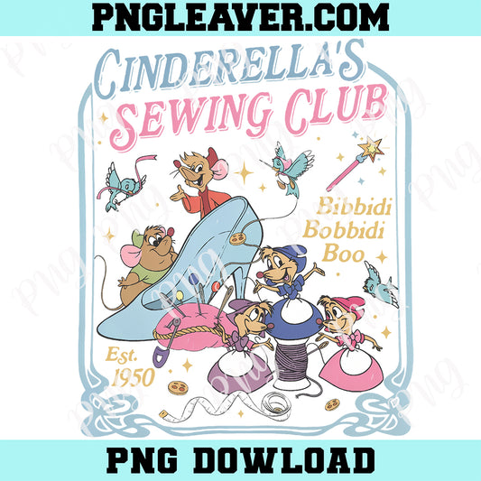 Retro Disney Princess Cinderella's Sewing Club Png, Jaq  Gus Gus Mouse Disney Girl Trip Png