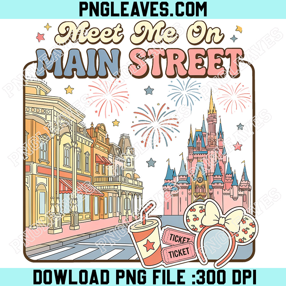 Disney Trip Matching Png, Meet Me On Main Street Png, Retro Main Street USA Png