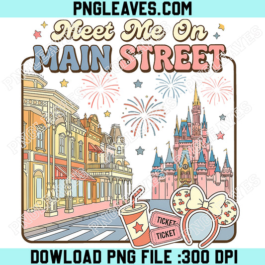 Disney Trip Matching Png, Meet Me On Main Street Png, Retro Main Street USA Png