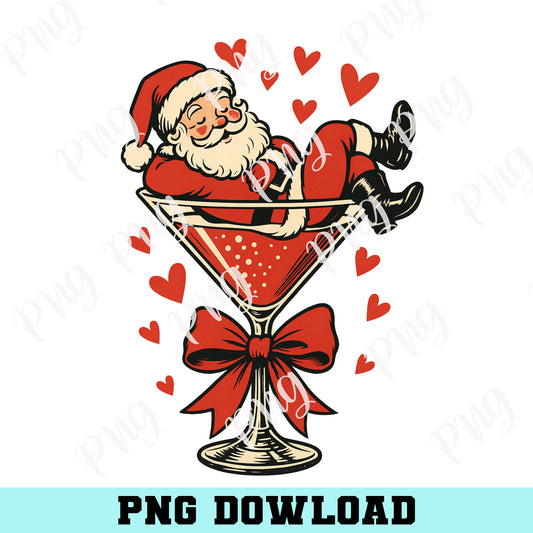 Christmas Santa Cocktail PNG, Christmas Cocktail Png, Santa PNG