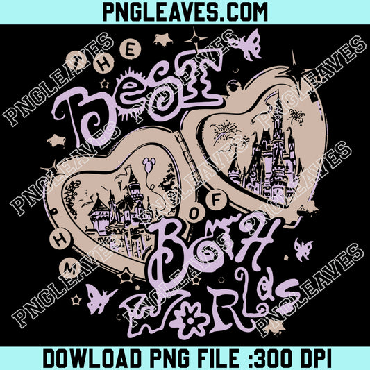 Best of Both Worlds PNG, Disney Castle Heart Aesthetic Png, Retro Princess Sublimation Png