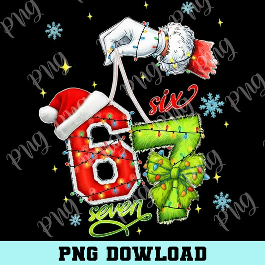 Faux Yarn Six Seven 6 7 Christmas PNG Shirt, Crochet Yarn 67 Christmas Png