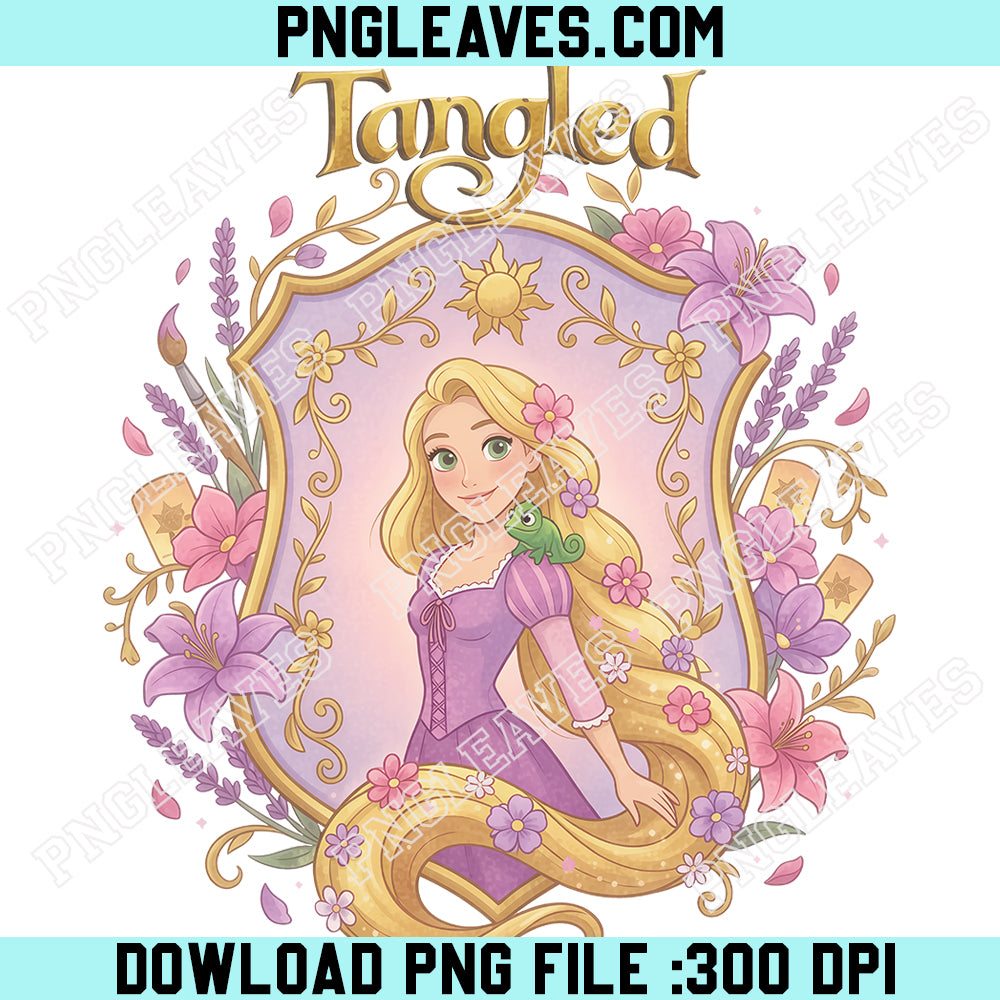 Oversized Disney Tangled Rapunzel PNG, Disney Princess Family Trip PNG, Disney Tangled Floral PNG