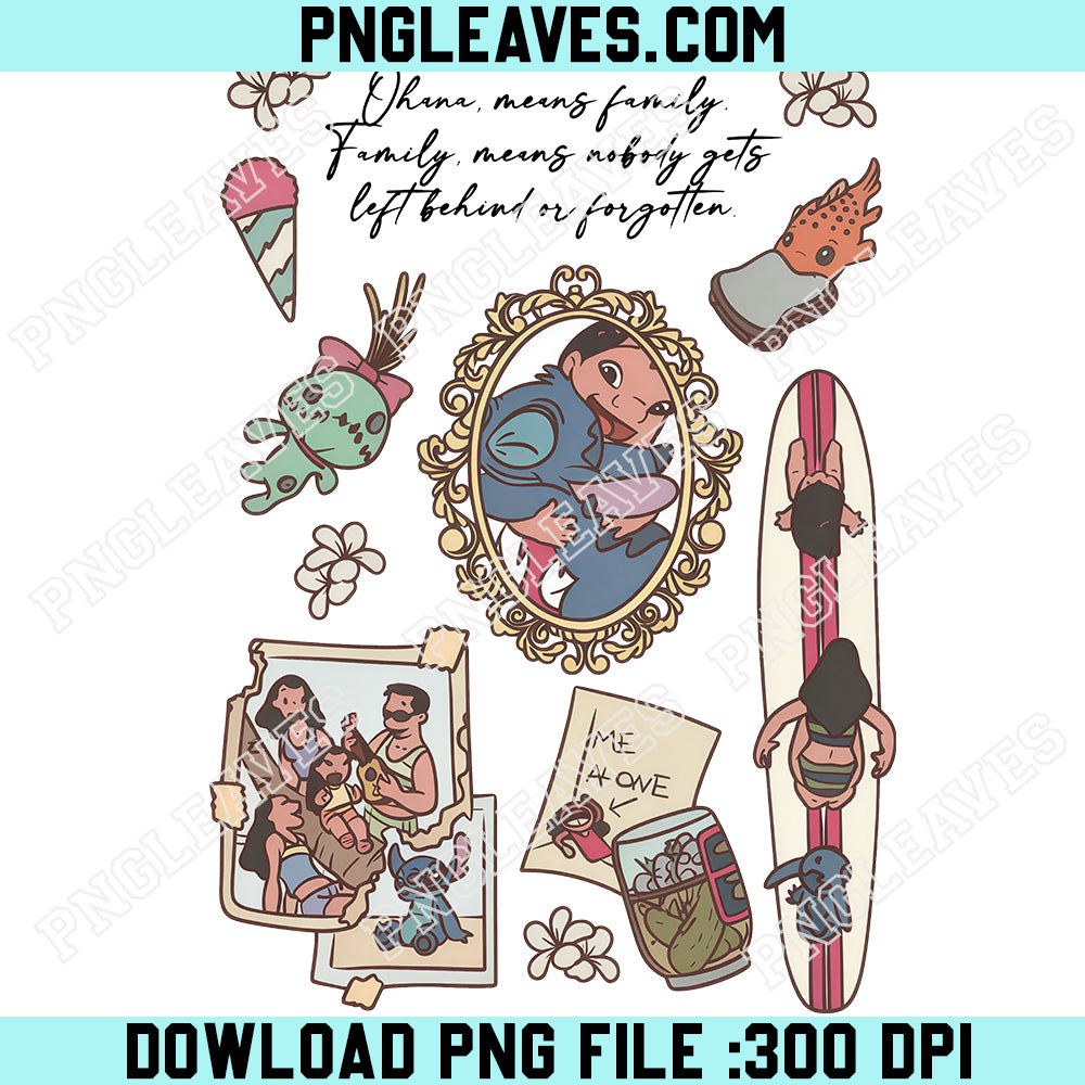 Lilo And Stitch Magic Kingdom PNG, Disneyland PNG, Disney Ohana Family PNG