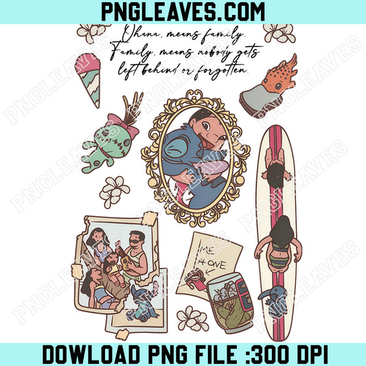 Lilo And Stitch Magic Kingdom PNG, Disneyland PNG, Disney Ohana Family PNG