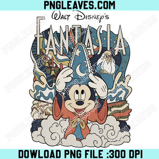 Disney Fantasia Vintage Comfort Colors PNG, Sorcerer Mickey Retro PNg, Classic Walt Disney Fantasy PNG