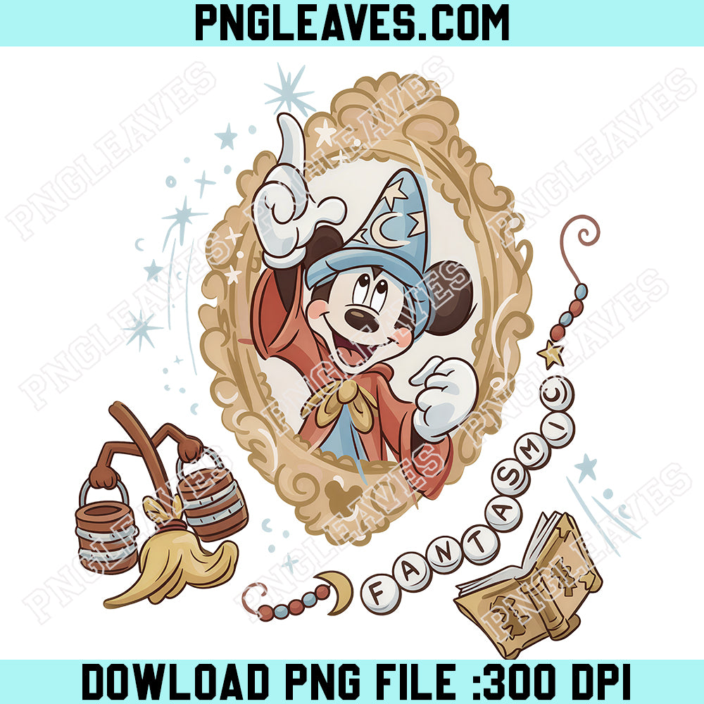Sorcerer Mickey Magic PNG, Fantasia Disney PNG, Fantasmic Show PNG