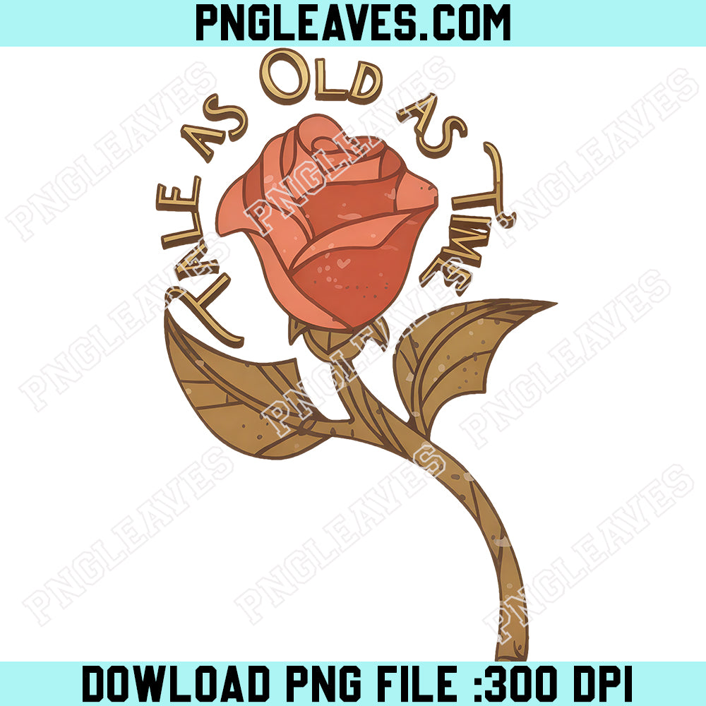Retro Tale as Old as Time Princess Rose PNG, Retro Beauty And the Beast PNG, Belle Beauty Princess PNG