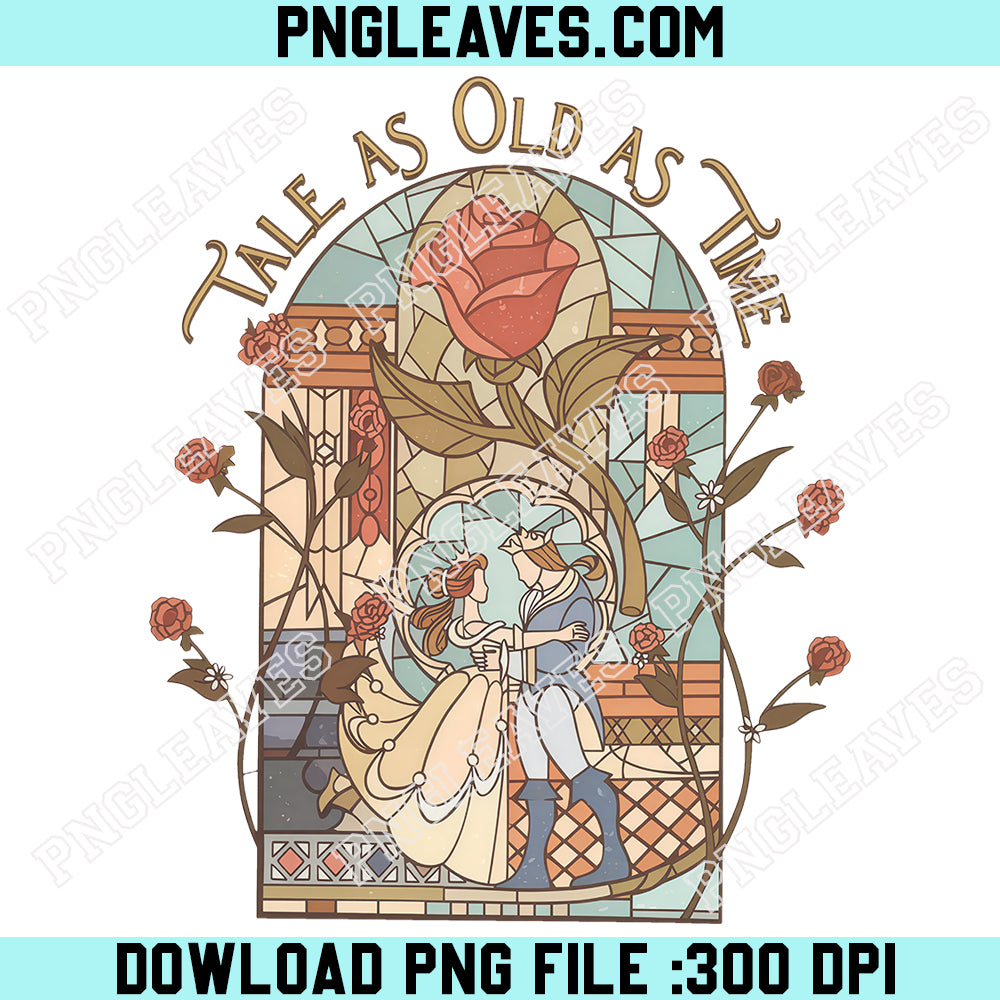 Retro Tale as Old as Time Princess PNG, Retro Beauty And the Beast PNG