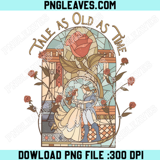 Retro Tale as Old as Time Princess PNG, Retro Beauty And the Beast PNG