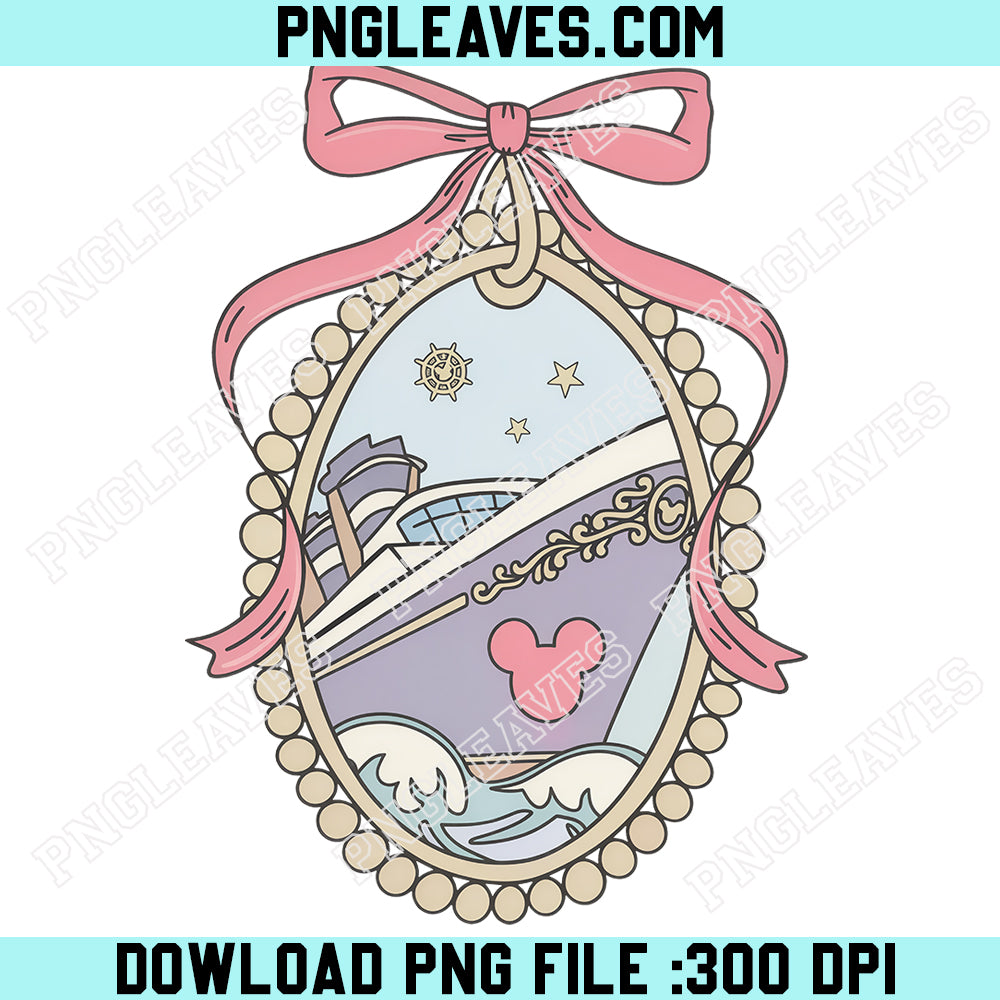 Pink Coquette Bow Disney Cruise Ship PNG, Family Cruise Trip PNG, Disney Wish Dream Magic Wonder Fantasy PNG