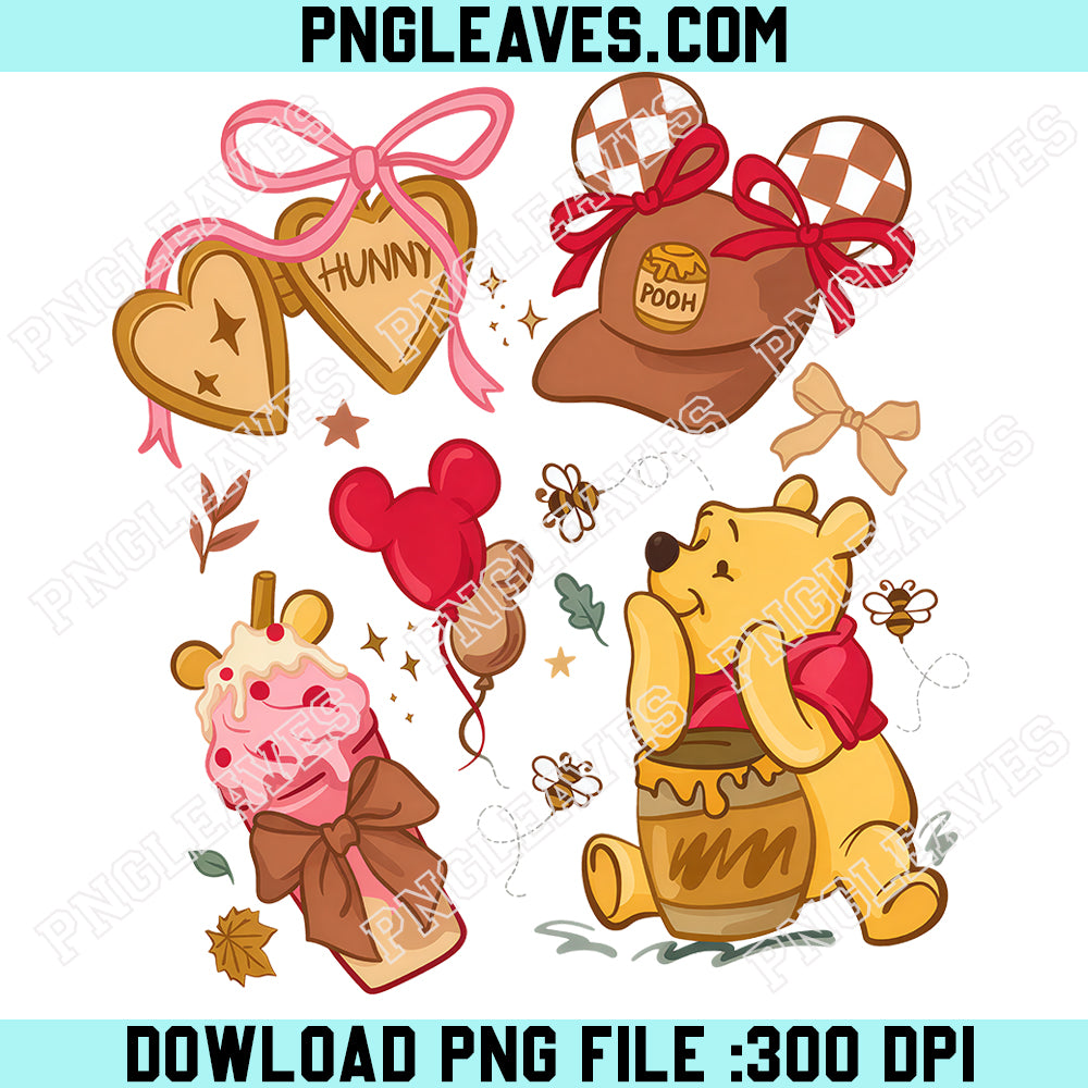 Coquette Winnie The Pooh Baby Friend Cute PNG, Pooh Fall Vibes Baby Pooh PNG