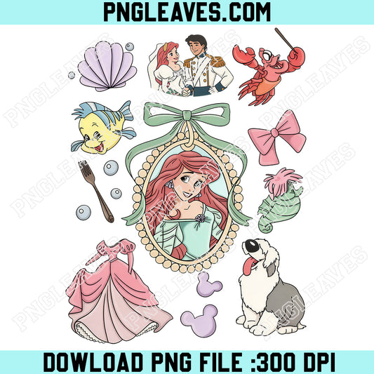 Little Mermaid Mirror Retro PNG, Women Little Mermaid Ariel PNG, Ariel Mermaid PNG