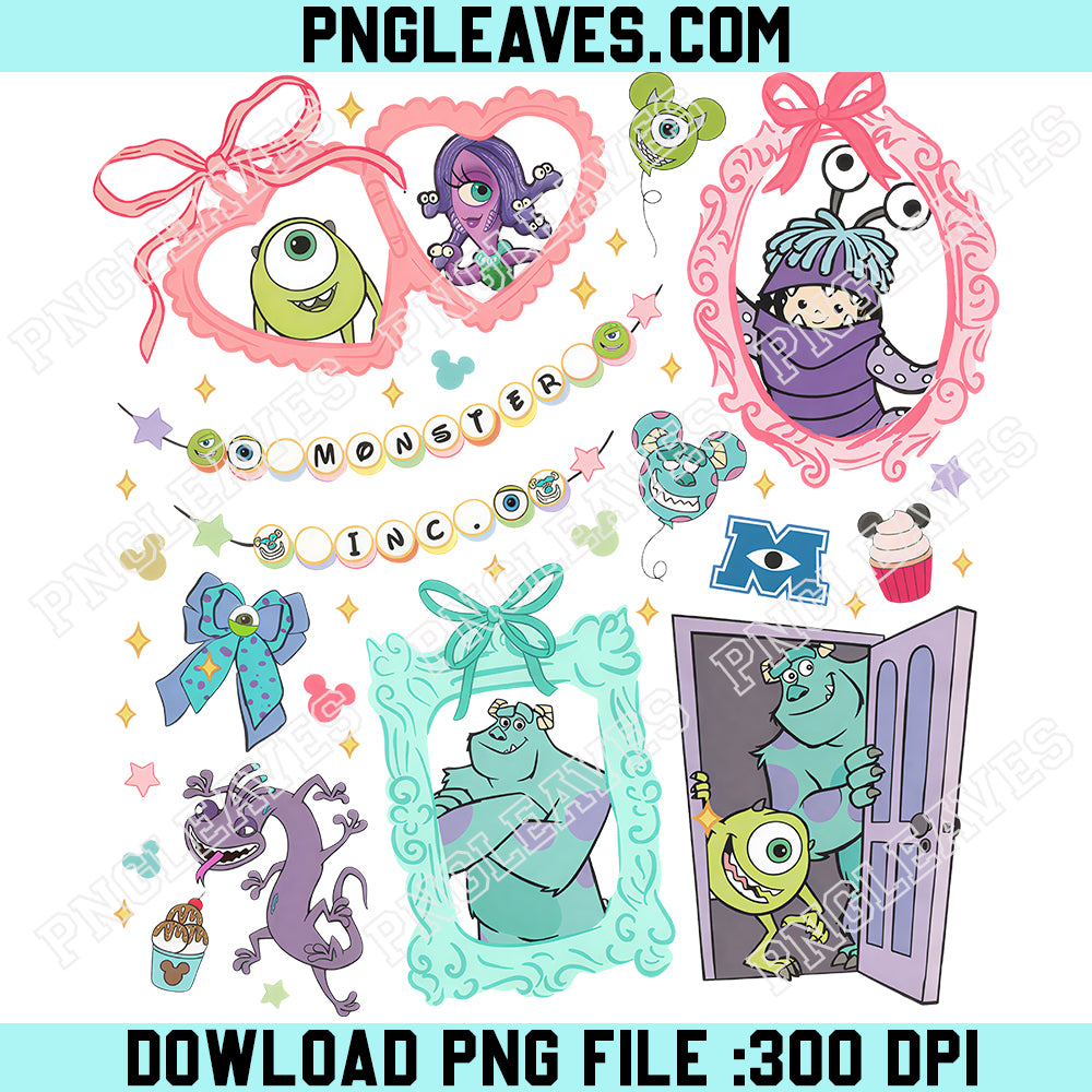 Coquette Bow Monster Inc Disney PNG, Sully Mike Boo Monster University PNG, WDW Disneyland Girls Trip PNG