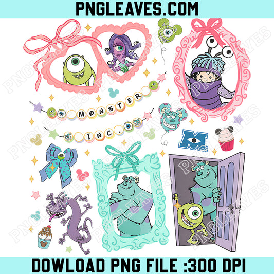 Coquette Bow Monster Inc Disney PNG, Sully Mike Boo Monster University PNG, WDW Disneyland Girls Trip PNG