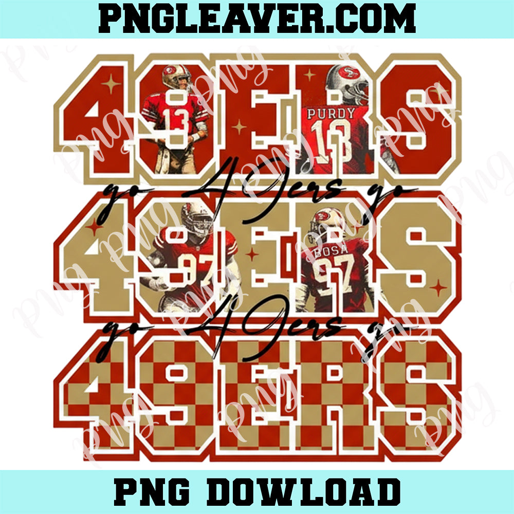 49ERS Football Vitage Png, San Francisco Football Png, Let's Go 49ERS Png
