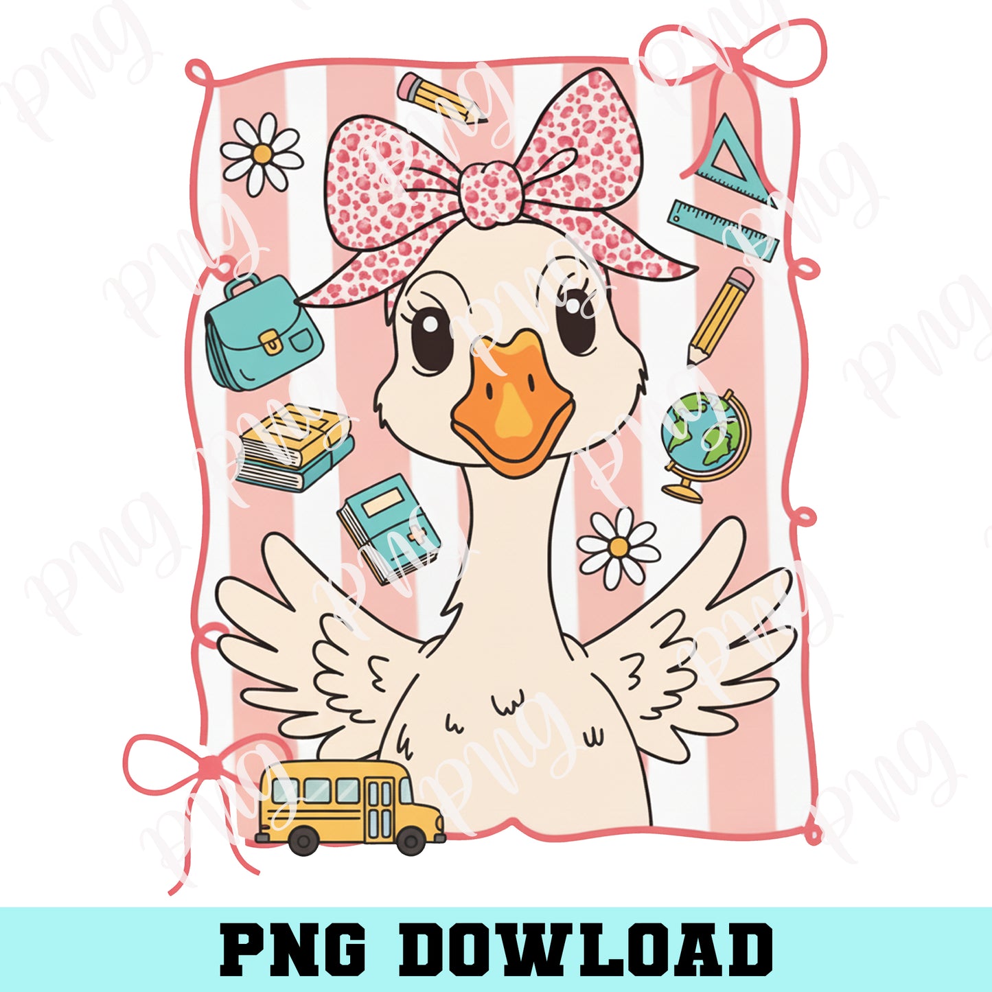 Goose Duck Teacher PNG, First Day Of School Png, Funny Girl Goose Png, Teacher Appreciation Png, School Teacher Goose png