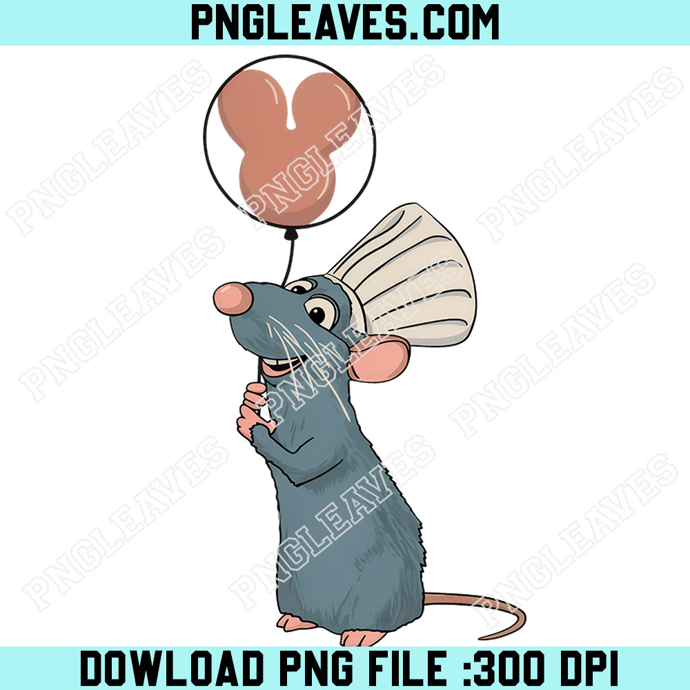 Cute Remy Disney Balloon Ratatouille PNG, Epcot Kids PNG, Disney World Youth PNG