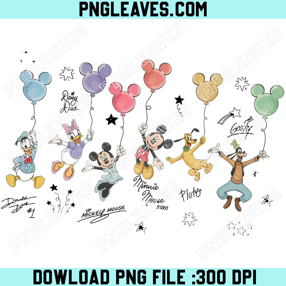 Mickey And Friends Balloon PNG, Disney Squad PNG, Disneyland Vacation PNG