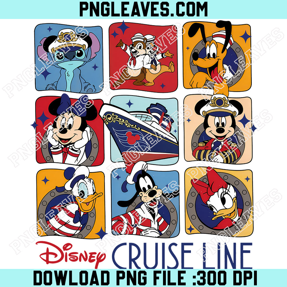 Disney Cruise Line Vitage PNG, Mickey and Friends Cruise Trip PNG, Disneyland Vacation PNG