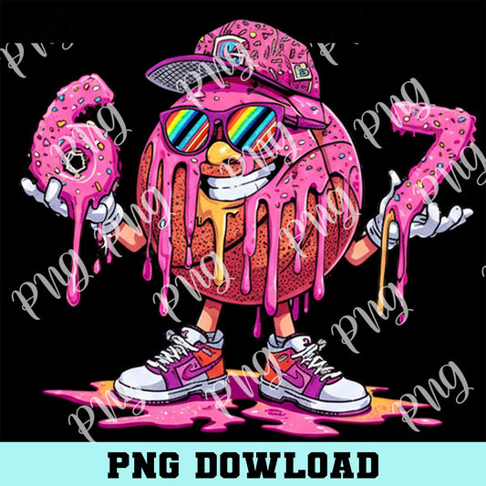 67 Basketball Ice Cream Drip Png, 67 Basketball Png, Six Seven Gen Alpha Slang Png