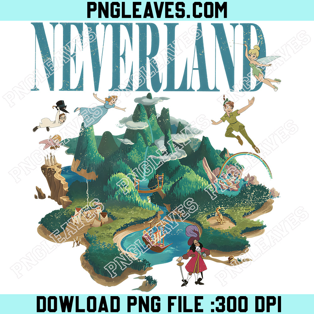 Vintage Disney Peter Pan Neverland PNG, Neverland Peter Pan PNG, Disney Family Trip PNG