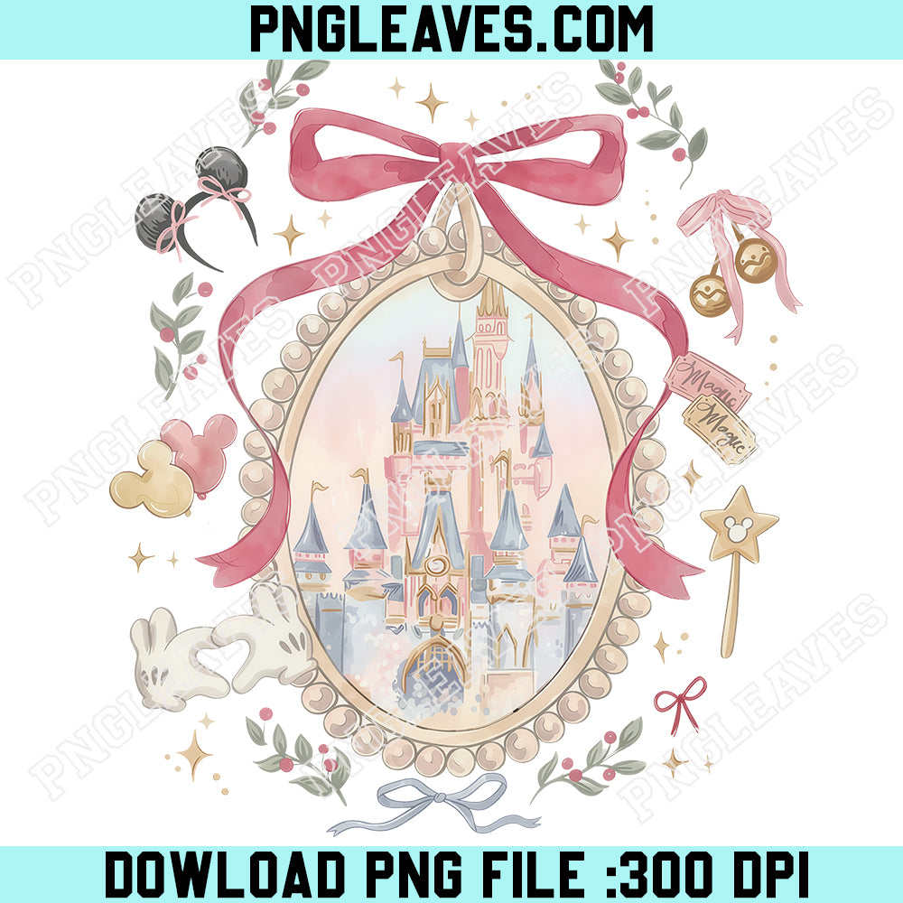 Retro Walt Disney World Bow PNG, Magic Kingdom PNG, Disneyworld Magical Castle PNG