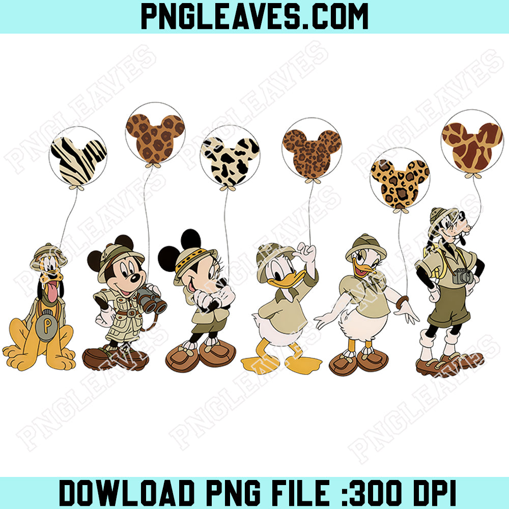 Mickey And Friends Leopard Balloon Animal Kingdom PNG, Disney Safari PNG, Disney Family Trip PNG