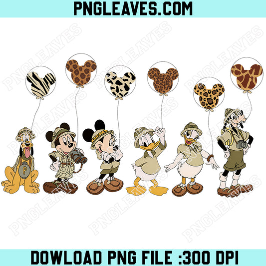 Mickey And Friends Leopard Balloon Animal Kingdom PNG, Disney Safari PNG, Disney Family Trip PNG