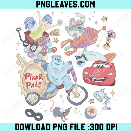 Disney Pixar Pals PNG, Girly Disneyland Pi.ar Pier Cars Lightning McQueen PNG, Toy Story Inside Out Disney Girl Trip PNG