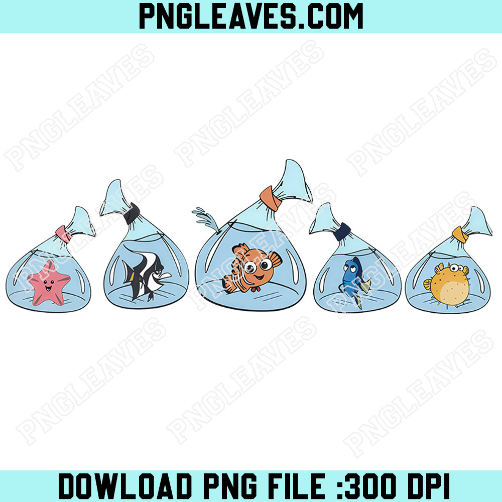 Finding Nemo Fish Bag PNG, Disney Finding Nemo PNG, Nemo Dory Gill Peach Starfish Cute Fish Bag PNG