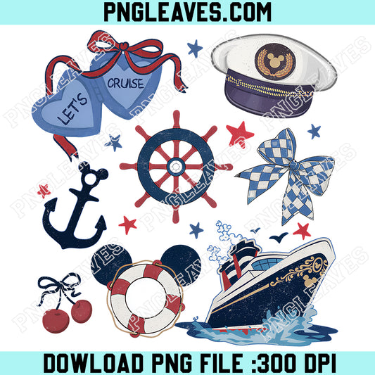 Coquette Bows Disney Cruise PNG, Let_s Cruise PNG, Cruise Girls Trip Matching PNG
