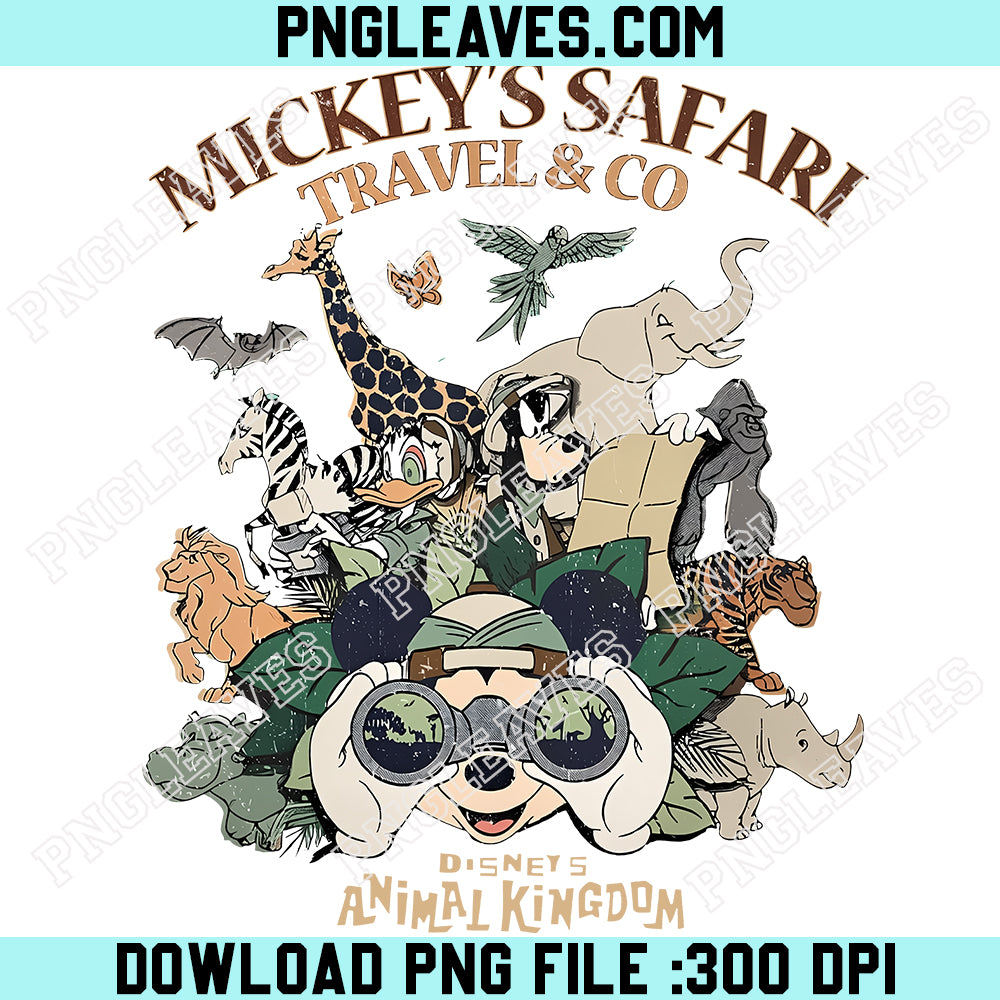 Vintage Disney Animal Kingdom Safari PNG, Funny Mickey And Friends PNG, Disney Safari PNG